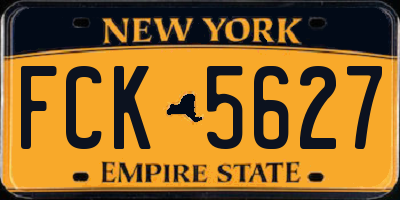 NY license plate FCK5627