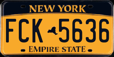 NY license plate FCK5636
