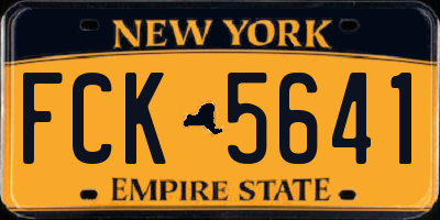 NY license plate FCK5641