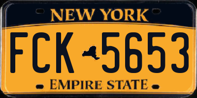 NY license plate FCK5653
