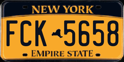 NY license plate FCK5658