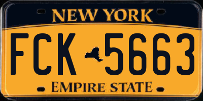NY license plate FCK5663