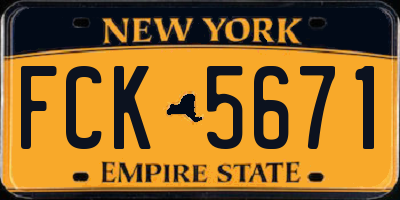 NY license plate FCK5671