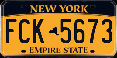 NY license plate FCK5673
