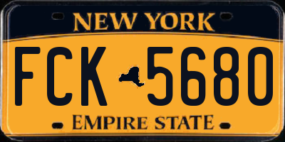 NY license plate FCK5680