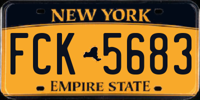 NY license plate FCK5683