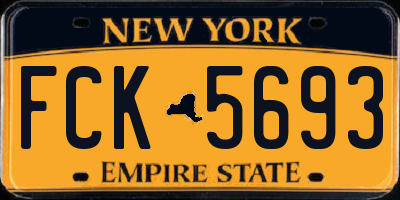 NY license plate FCK5693