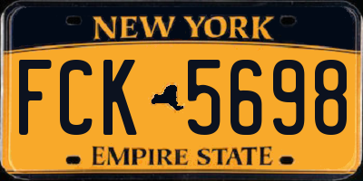 NY license plate FCK5698
