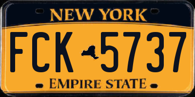 NY license plate FCK5737