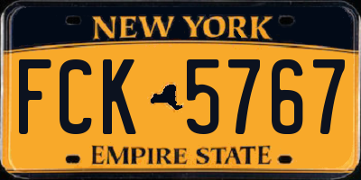 NY license plate FCK5767