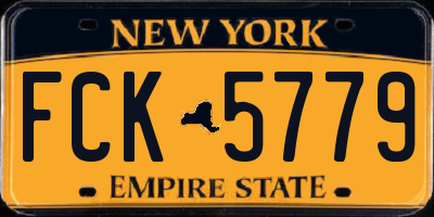 NY license plate FCK5779