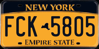 NY license plate FCK5805