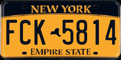 NY license plate FCK5814