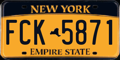 NY license plate FCK5871