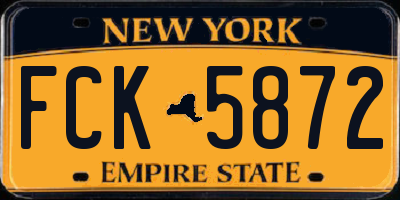 NY license plate FCK5872