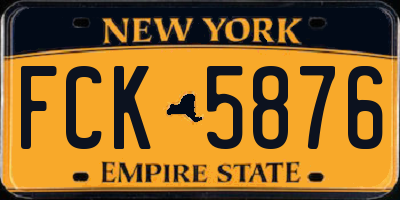 NY license plate FCK5876