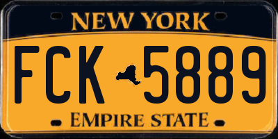 NY license plate FCK5889