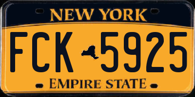 NY license plate FCK5925