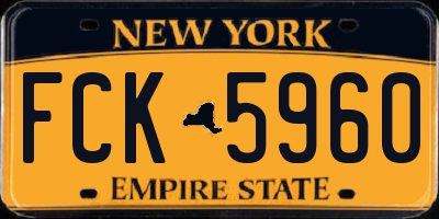 NY license plate FCK5960