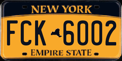 NY license plate FCK6002