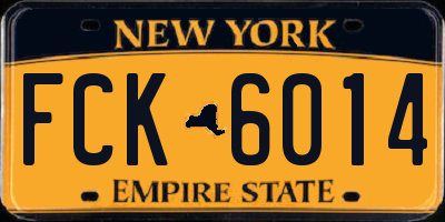 NY license plate FCK6014