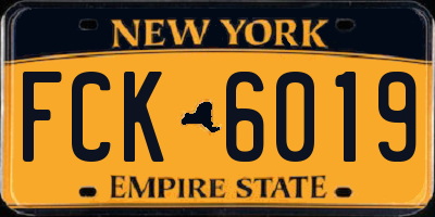 NY license plate FCK6019