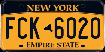 NY license plate FCK6020