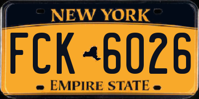 NY license plate FCK6026