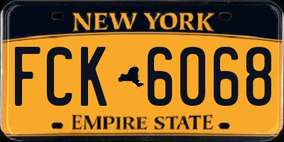 NY license plate FCK6068