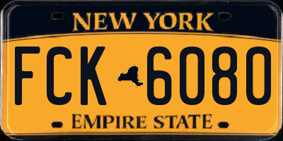 NY license plate FCK6080