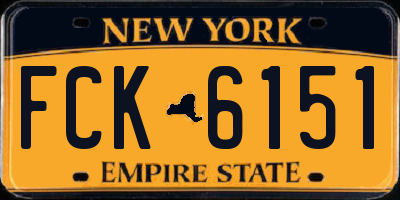 NY license plate FCK6151