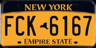 NY license plate FCK6167