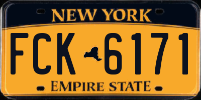 NY license plate FCK6171