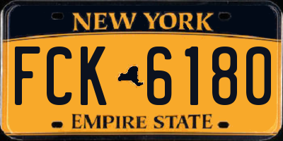 NY license plate FCK6180