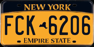 NY license plate FCK6206