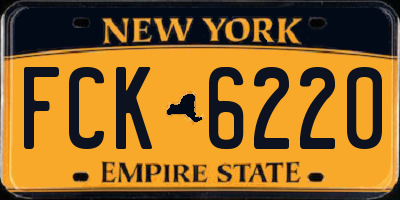 NY license plate FCK6220