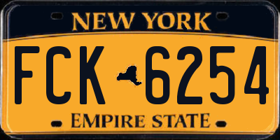 NY license plate FCK6254