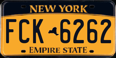 NY license plate FCK6262