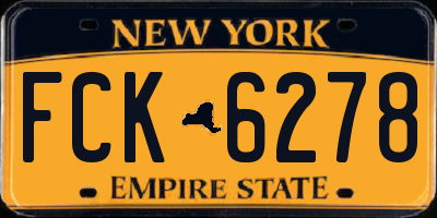 NY license plate FCK6278