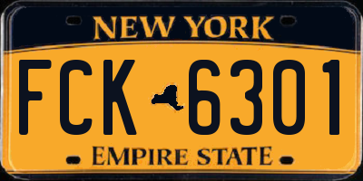 NY license plate FCK6301