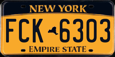 NY license plate FCK6303