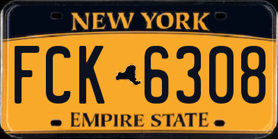 NY license plate FCK6308