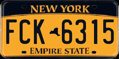NY license plate FCK6315