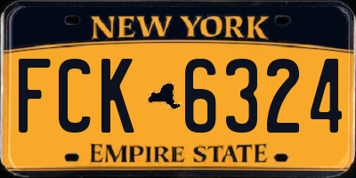 NY license plate FCK6324