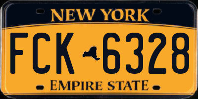 NY license plate FCK6328