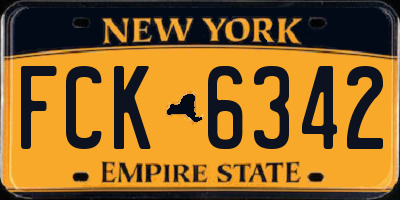NY license plate FCK6342