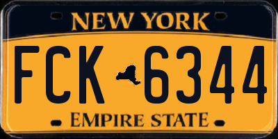 NY license plate FCK6344