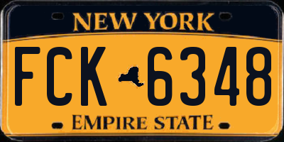 NY license plate FCK6348