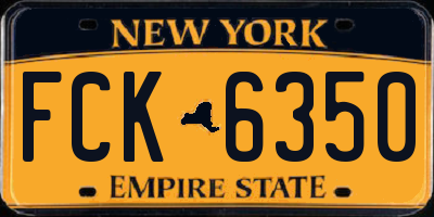 NY license plate FCK6350