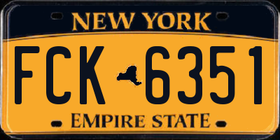 NY license plate FCK6351